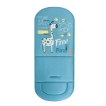 Organisateur de bureau pour enfants rangement stylos crayons boîte à tiroirs design girafe bleu pastel accessoire éducatif portable idéal école chambre