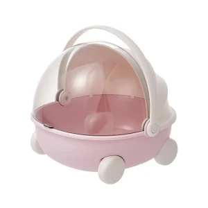 Boîte de rangement bébé conteneur jouets design moderne antipoussière couvercle transparent base rose roues blanches solution rangement安全 .usage polyvalent Boîte de rangement bébé conteneur jouets design moderne antipoussière couvercle transparent base rose roues blanches solution rangement安全 .usage polyvalent
