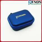 Boîte rangement audio portable PENON étui métal PU fermeture éclair protection accessoires design moderne bleu doré