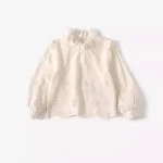 Honey None Tenues mère et fille blouse en tricot pull chemisier vêtements assortis pour femmes filles 06 ans style préppy beige crème