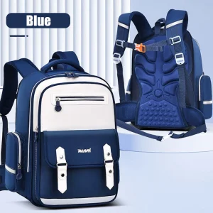 Sac à dos ergonomique bleu en nylon grande capacité pour enfant adolescent école primaire fille garçon design moderne confortable Yasss Sac à dos ergonomique bleu en nylon grande capacité pour enfant adolescent école primaire fille garçon design moderne confortable Yasss