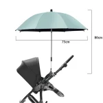 Parasol poussette bébé Protection UV 50 Tissu imperméable Fixation universelle Étanche à la pluie Accessoire bébé Design moderne 75cm
