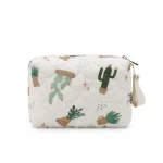 Trousse de rangement multiusage en tissu rembourré fermeture éclair motifs cactus design bohème portable idéal pour voyage ou organisation