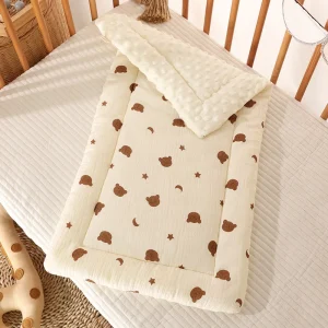 Coussin de siège pour poussette et lit bébé couverture douce en coton motif ours et étoiles accessoire bébé confortable et sécuritaire Coussin de siège pour poussette et lit bébé couverture douce en coton motif ours et étoiles accessoire bébé confortable et sécuritaire