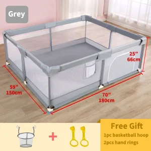 7 tailles en option grand parc pour enfants avec protection en mousse barrière de sécurité pour bébé parc à balles pour enfants parc pour bébés aire de jeux pour bébés – Gray 150 180cm 7 tailles en option grand parc pour enfants avec protection en mousse barrière de sécurité pour bébé parc à balles pour enfants parc pour bébés aire de jeux pour bébés – Gray 150 180cm