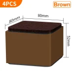 Artificiel évateurs carrés en acier massif pour meubles de lit, protection des sols, bois anti-rayures, surface de tapis, RapDuty – 80x52mm