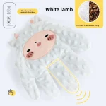 Gant de massage en forme de mouton pour animaux doux et confortable télécommande incluse idéal pour le toilettage et le bienêtre des chiens et chats