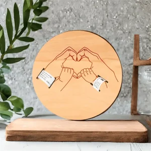 Portesouvenir gravé pour nouveauné accessoires de photographie nom personnalisé cadeau pour bébé cadeau du jour commémoratif