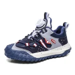 Baskets Plates et Légères en Caoutchouc pour Enfant Chaussures de Marche en Plein Air Confortables de dehors 2024  blue