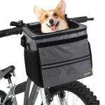 Sac de transport pour chien panier de vélo pliable suspension parfaite polyester 15kg gris à carreaux