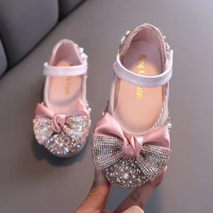 Chaussures filles ballerines strass perles fêtes élégantes occasion spéciale taille adaptée confortable