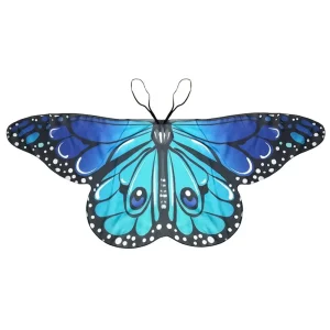 Robe de costume scintillante colorée pour filles ailes asymétriques dorées bretelles cape aile de fée polyester doux tailles variées Robe de costume scintillante colorée pour filles ailes asymétriques dorées bretelles cape aile de fée polyester doux tailles variées