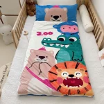 Sac de couchage en flanelle pour bébé housse de couette enfant design animaux cartoon ZOO 70×150 cm doux et confortable hiver