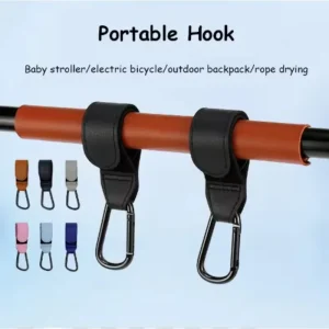 Crochets poussette en cuir PU multifonctions rotation 360° accessoires bébé usage quotidien portage sécurisé cadeau idéal