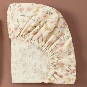 Bonnet de douche bébé en mousseline de coton doux et respirant housse cheveux protectrice design floral usage quotidien et cadeau