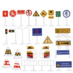Tapis de jeu voiture bébé éducatif panneaux signalisation jouets 28 pièces pour enfant apprentissage sécurité circulation jouets créatifs pour 314 ans