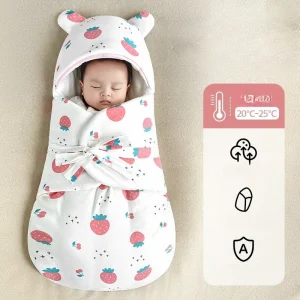 Couverture de nid d&rsquo;ange bébé animaux coton bambou 06 mois capuche oreilles design frais étoiles