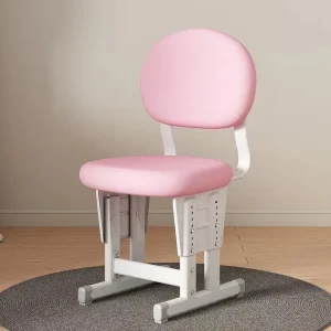 Chaise d&rsquo;enfant assise en tissu dossier arrondi intérieur moderne style minimaliste blanc rose confortable ajustable