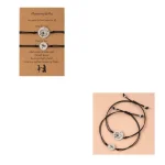 Bracelets assortis mèrefille symbole lien spécial cordon tressé métal pendants ajustables cadeau sentimental émotionnellement impactant