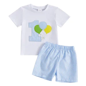 Tenue d’anniversaire 1er anniversaire bébé garçon Tshirt et short Motif ballons Coton Confort Qualité Occasion spéciale Premier anniversaire Tenue d’anniversaire 1er anniversaire bébé garçon Tshirt et short Motif ballons Coton Confort Qualité Occasion spéciale Premier anniversaire