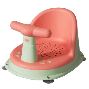 Chaise de jeu pour enfant avec volant design moderne couleur rose corail et vert pastel idéale pour jouer et développer la motricité