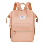 Sac à dos multifonctionnel pour maman portable grande capacité sac de change pour bébé léger et pliable design moderne rose