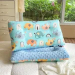Oreiller doux en pur coton pour bébé matelas à langer rembourré douillet et lavable design éléphant pour la chambre d&rsquo;enfant