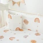 Rail de protection pour berceau bébé rembourrage doux coton bordure lit infantile motifs cartoon 130cm sécurité et confort