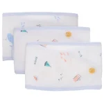 Ensemble lingettes tissu pour bébé 3 pièces motifs colorés doux réutilisables éponge à langer protègechange accessoires bébé 03 ans