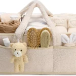 Organisateur de caddie à couches pour bébé, pour Table à langer, empiloirs et caddies en peluche, sac à couches avec ours en peluche, panier de rangement pour couches