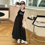 Robe débardeur sans manches élégante pour filles printemps été robe longue gilet enfant nouvelle collection