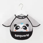 Bavoir bébé panda mignon imperméable avec poche antitaches protection repas style ludique tongworld