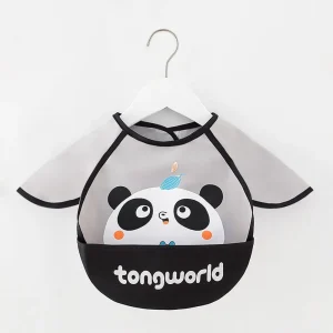 Bavoir bébé panda mignon imperméable avec poche antitaches protection repas style ludique tongworld Bavoir bébé panda mignon imperméable avec poche antitaches protection repas style ludique tongworld