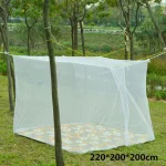 Grande Moustiquaire de Camping Blanche, Portable, pour Voyage, Tente Verte d&rsquo;Insectes, Nik, Chambre à Coucher – 220X200X200cm