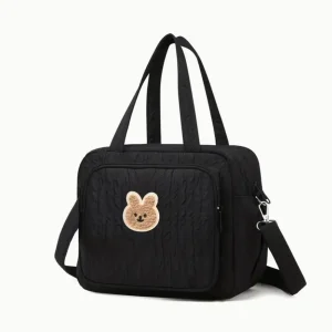 Sac à couches matelassé élégant pour maman avec bandoulière amovible design lapin idéal pour le quotidien et les sorties