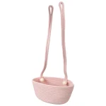 Sac de rangement pour berceau bébé panier suspendu tissé coton rose pâle organisateur tête de lit rangement jouets literie enfant déco moderne