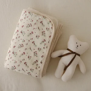 Couverture en coton pour nouveauné doublure polaire motifs floraux 90x130CM couette bébé sécurité et confort Couverture en coton pour nouveauné doublure polaire motifs floraux 90x130CM couette bébé sécurité et confort