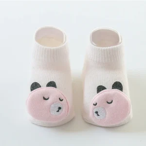 Chaussons bébé antidérapants en coton pour enfant 0 à 3 ans slipper été automne nouveauné style ours mignon confort et sécurité