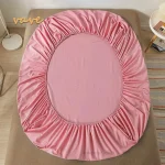 Draphousse en coton 100% antidérapant avec bandes élastiques housse de matelas douce et durable pour lit bébé rose pastel