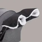 Housse protection accoudoir poussette polyester durable fausse fourrure hiver automne fermeture éclair élégante sac