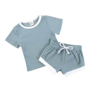 Ensemble bébé garçon fille coton décontracté tshirt manches courtes short 13 ans