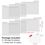 Enveloppes transparentes de rangement组织 6 compartiments à onglets étiquettes incluses organisation documents bureau domicile usage pratique qualité supérieure