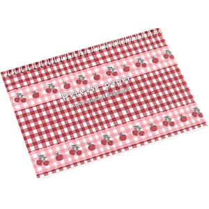 Papier de libération à spirale 32 feuilles motif carreaux rouge et blanc cerises papeterie artistique scrapbooking craft manuels créatif durable réutilisable Papier de libération à spirale 32 feuilles motif carreaux rouge et blanc cerises papeterie artistique scrapbooking craft manuels créatif durable réutilisable