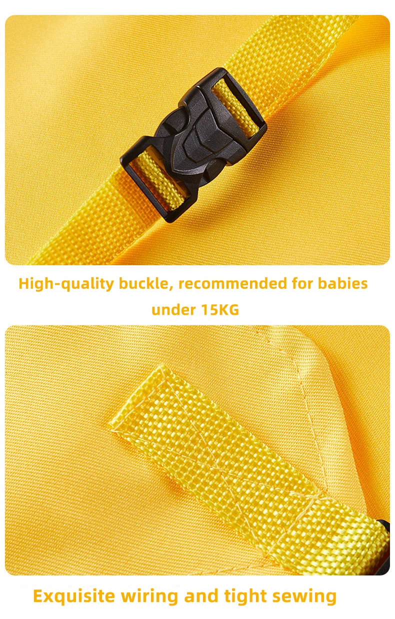 Harnais de sécurité pour bébé ceinture de repas ajustable portable en tissu jaune vif conçu pour la sécurité et le confort