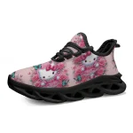Chaussures sport Hello Kitty pour filles baskets en tissu respirant semelle en caoutchouc style semihaute doux rose et motifs colorés