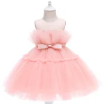 Robe d&rsquo;été pour filles 15 ans robe de mariage anniversaire baptême vêtements historiques coton polyester style floral manches courtes robe de bal rose