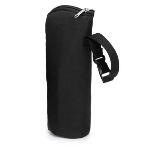 Sleeve protecteur noir universel pour objets longs accessoire voyage portage sécurisé design moderne nylon résistant fermeture éclair métal sangle transport