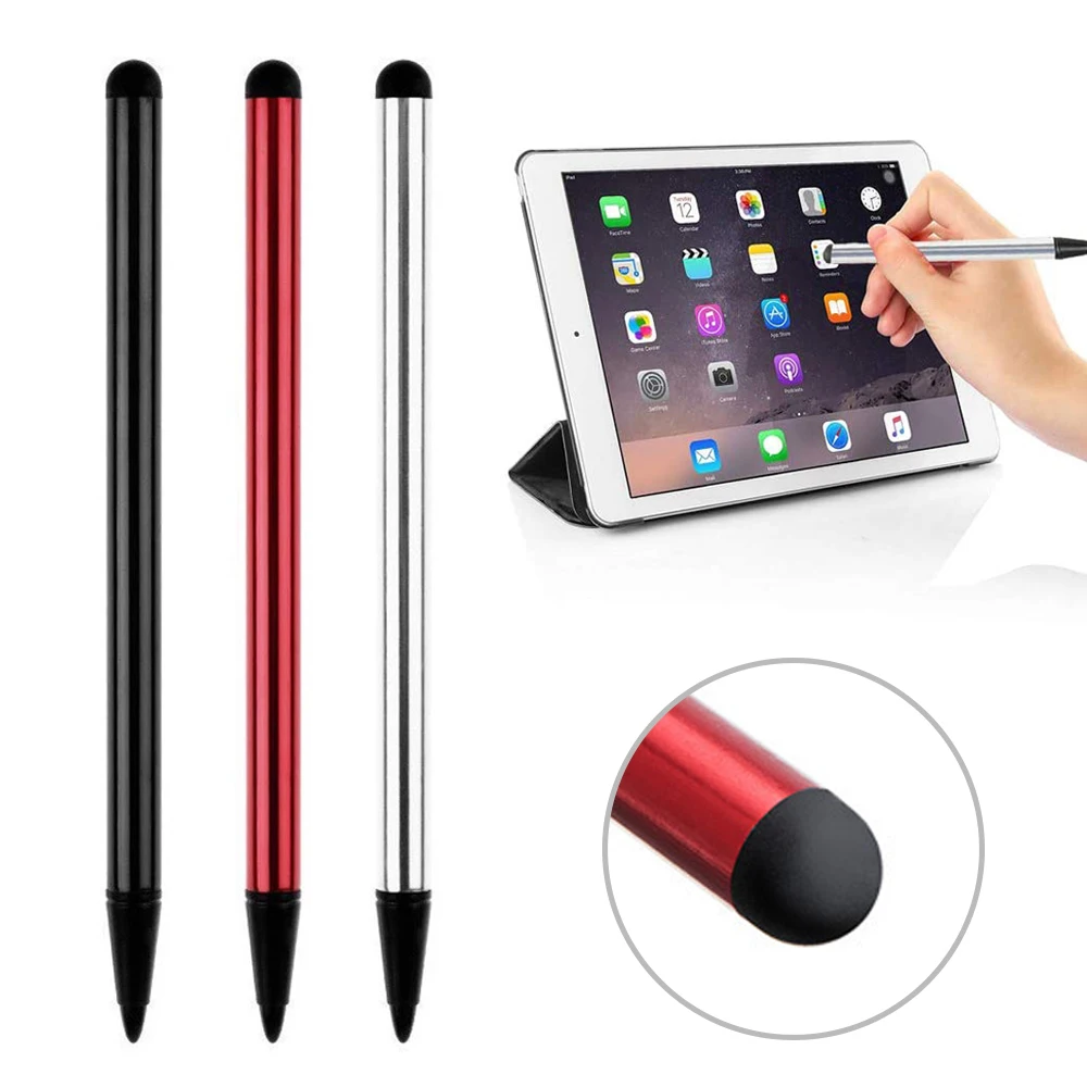 Stylo universel écran tactile portable plastique métal design minimaliste rétractable noir sans marque