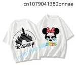 Tshirt Disney Minnie Mouse 2025 famille design amusant tissu doux usage quotidien idéal pour sorties blanc rouge style décontracté