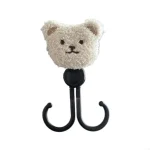 Portemanteau en forme d&rsquo;ours en peluche pour enfants accessoire de chambre bébé déco murale sécuritaire